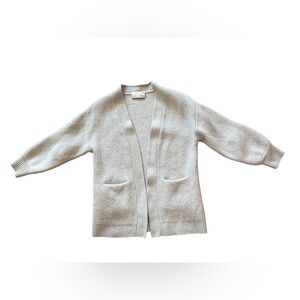 Wilfred Free women's 100% merino wool unwind open cardigan 3/4 sleeves XS grey